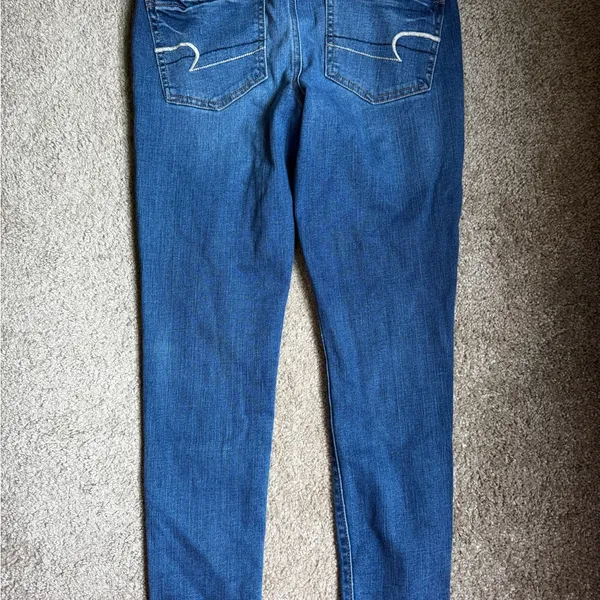 American Eagle Outfitters Dark Blue Skinny Jeans - Image 5