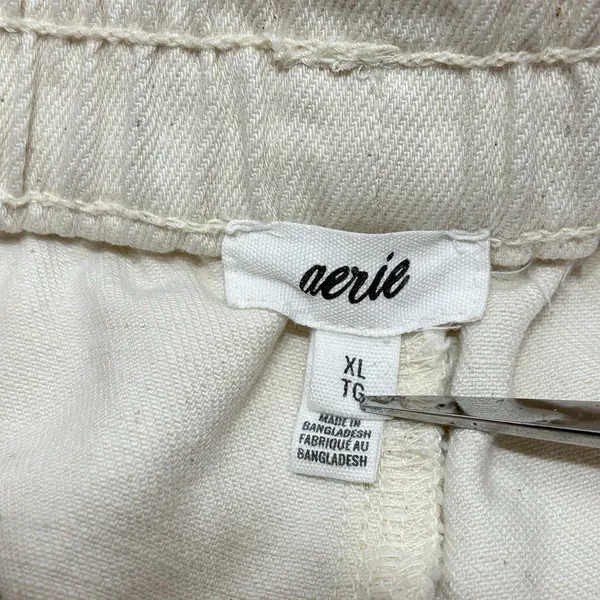 Aerie High Waisted Cream Colored Relaxed Fit Shorts Women’s Size XL - Image 5