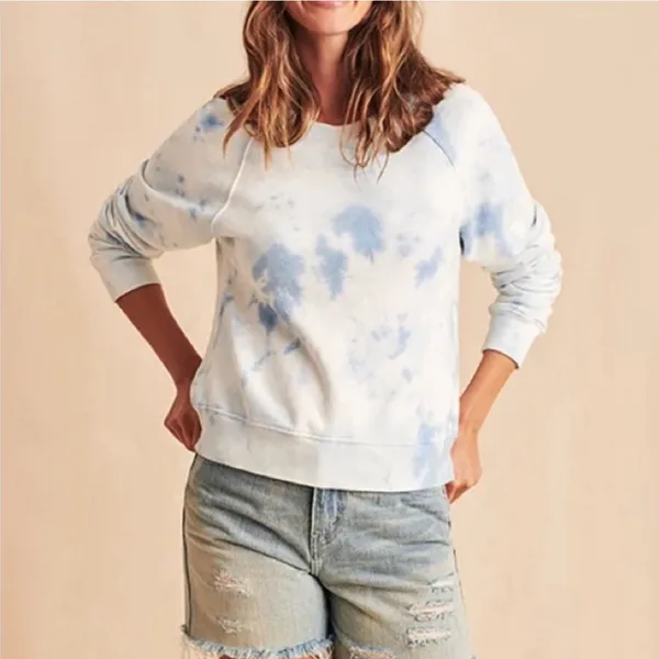 Faherty Bells Tie Dye Crewneck Sweatshirt Size Extra Small - Image 2