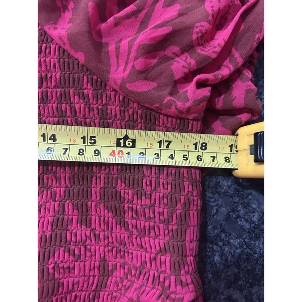 Torrid Midi Dress 1X Smocked Square Neck Chiffon Wedding Guest Flowy Pink Modest - Image 8
