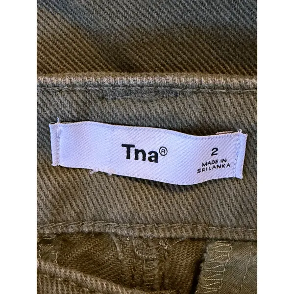 Tna Aritzia Supply Cargo Pants Green High Waisted Straight‎ Leg Size 2 - Image 3