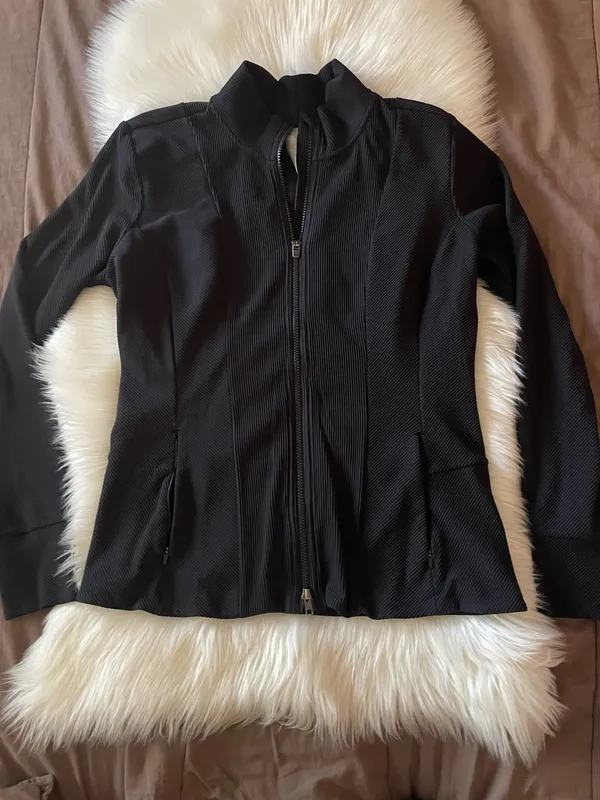Athleta Shanti Ribbed Jacke... Women's Athletic Zip-Up Jacket with Thumbhole - Image 8