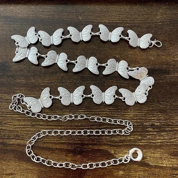 Silver Y2K Butterfly Fairycore Chain Belt, Fits 23-41.5 Inches, X7GA1276 - Image 6