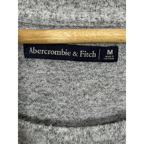 Abercrombie & Fitch Gray Scoop Neck Pockets Long Sleeve Mini Dress Womens Size M - Image 3