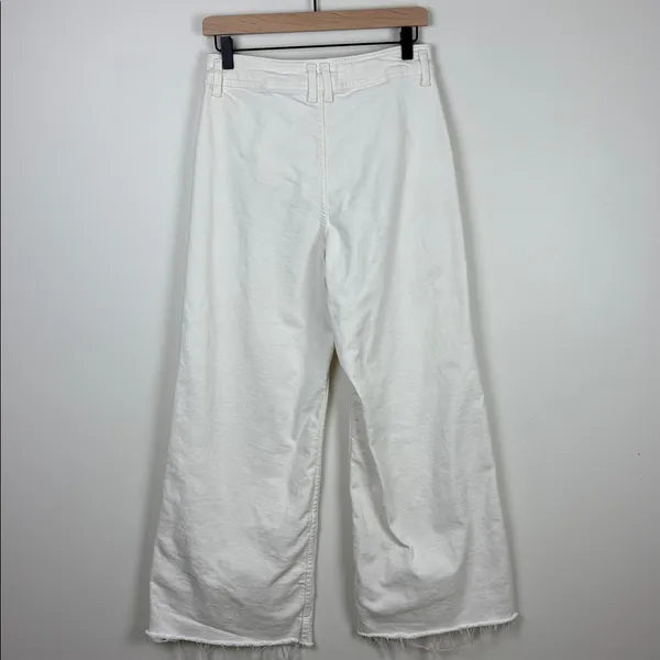 Zara Wide Leg High Rise White Jeans Women’s Size 6 Baggy Denim Relaxed Fit - Image 6