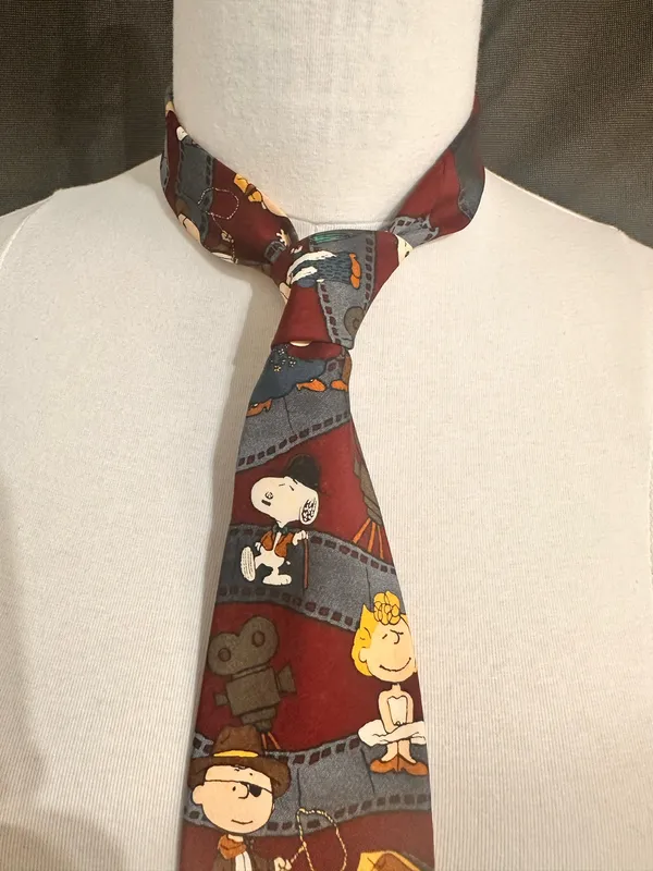 Peanuts Comic Vintage Silk Tie Unisex Snoopy Hollywood Salute Charlie Movie - Image 2