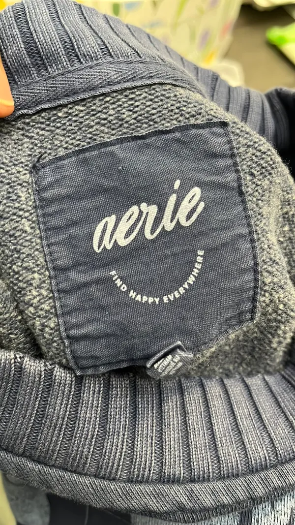Aerie checked out crewneck sweater size XS - Image 6