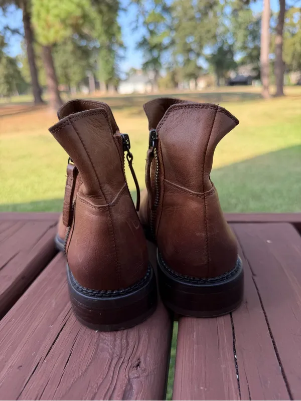 Franco Sarto Halford Brown Leather Ankle Boots Size 5.5 MSRP $160 - Image 4