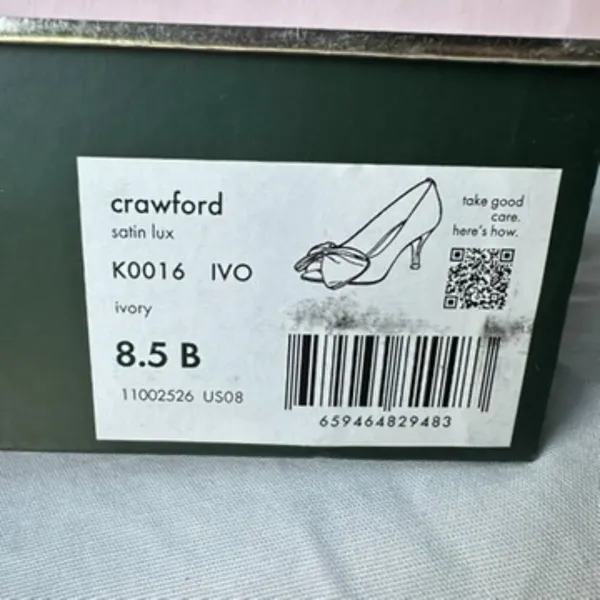 Kate Spade Crawford Satin Lux Bow Front White Pump Bridal Wedding Formal 8.5 NIB - Image 6