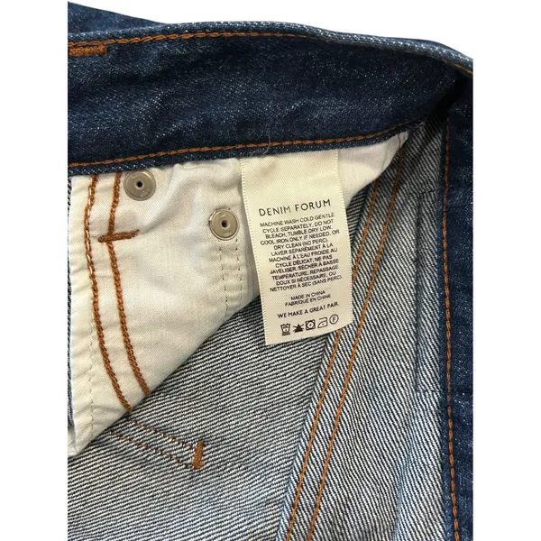 Denim Forum The Farrah Hi-Rise Wide Leg Jeans Dark Indigo Blue Dark Academia - Image 6