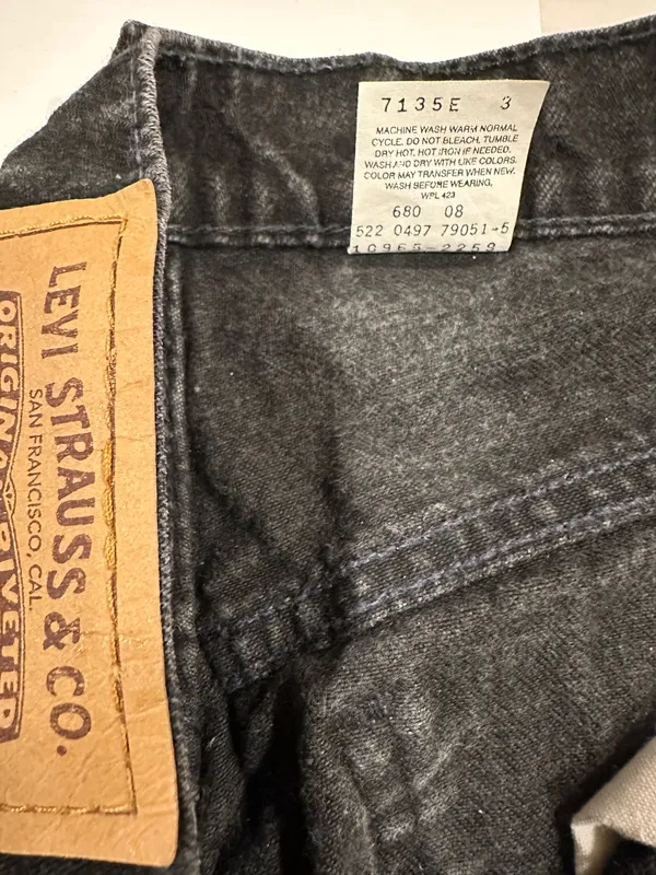 vintage levi’s 965 90s straight wide leg black cotton denim jean USA - Image 7