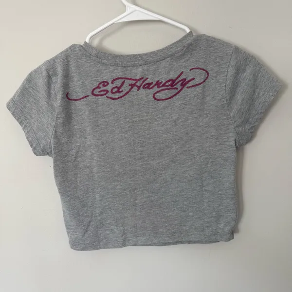 Ed Hardy Skull Graphic Baby Tee Crop Top - Image 3