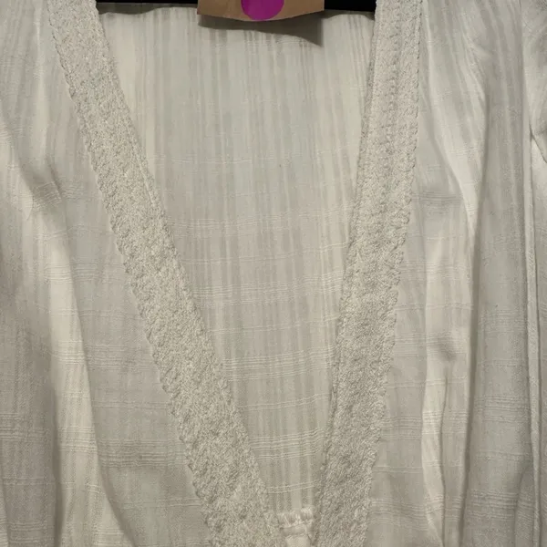 Ruffled White Wrap Dress Size M - Image 9