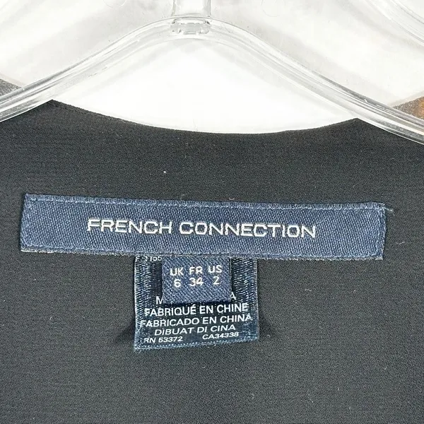 French Connection‎ Size 2 Blazer Jacket Shrug Semi Sheer Black Open Chiffon 1286 - Image 10