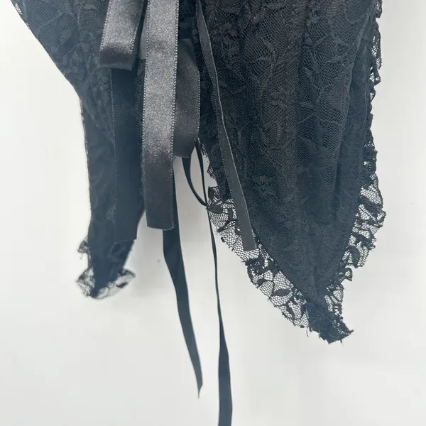 Mixed Threads Womens Y2K Black Lace Tie Front‎ Corset Going Out Top Bustier XS - Image 5