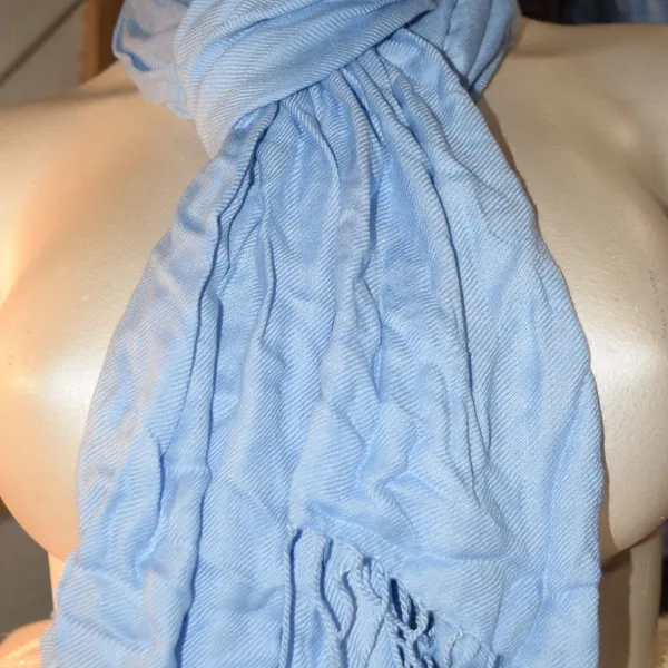 Bijoux Terner Pashmina Scarf, Soft Light Blue - Image 4