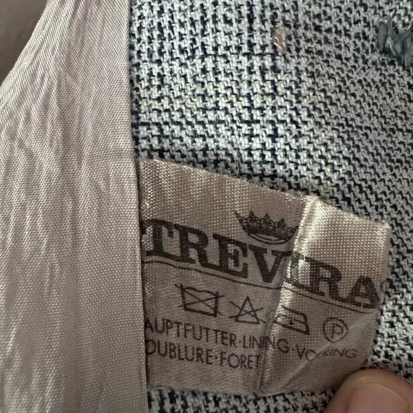 VTG 60s 70s Gray Tweed Long Virgin Wool Blend Trevira Mod Overcoat Germany Sz 42 - Image 8