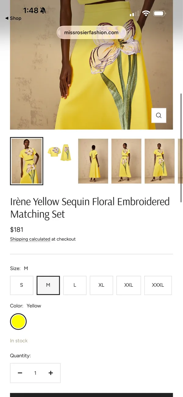 Yellow Miss Rosier Skirt and Top Set - Image 3