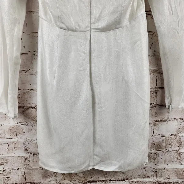 Revolve DUNDAS x Harlow Mini Dress in Metallic Ivory XS *No Brooch* - Image 8
