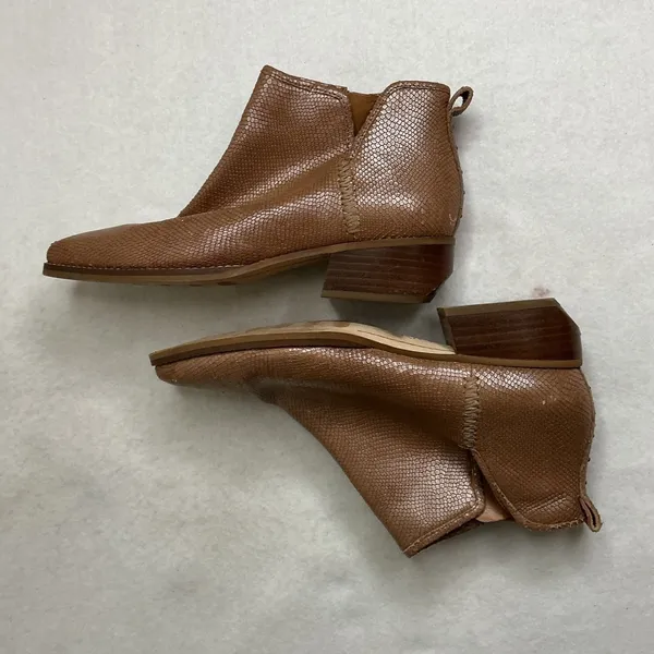 Sarto by‎ Franco Sarto Women Brown Snakeskin Embossed Leather Ankle Boots 9M - Image 4