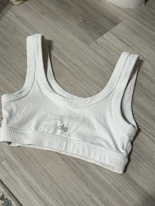 Alo Yoga White Wellness Bra Women XS - Image 4