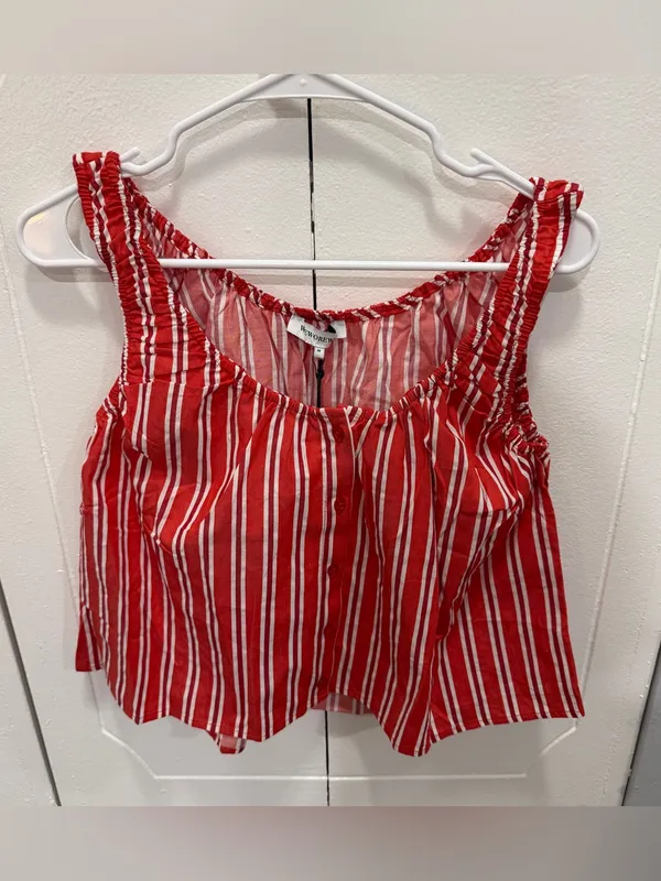 NWT WeWoreWhat by Anthropologie Red Stripped Scoop Beck Cami - Image 3