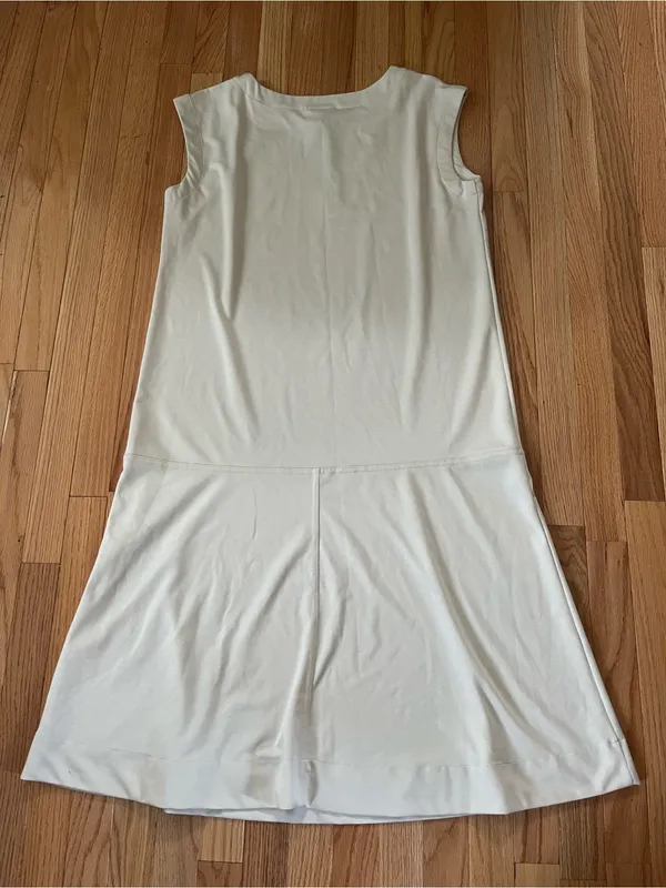 Prologue NWT Oatmeal Beige Athletic Midi Dress Medium Sleeveless Minimalist Neutral - Image 7