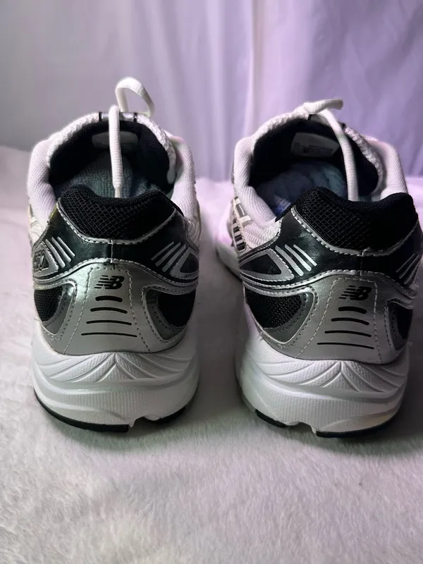 New Balance White & Silver Women's Athletic Sneakers - Image 6