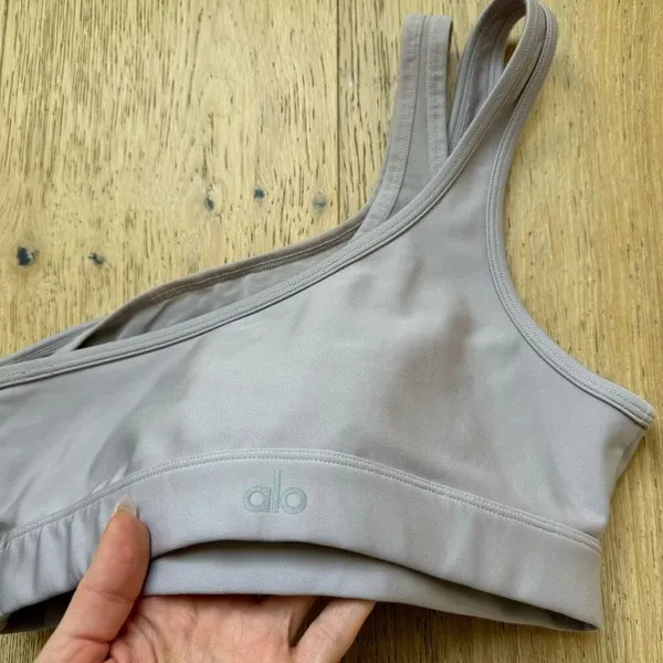 Alo Yoga Airlift Excite One Shoulder Double Strap Sport Bra Dusk Purple Size XS - Image 6