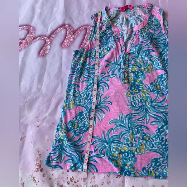 Lilly Pulitzer Pink and Blue Patterned Top - Image 6