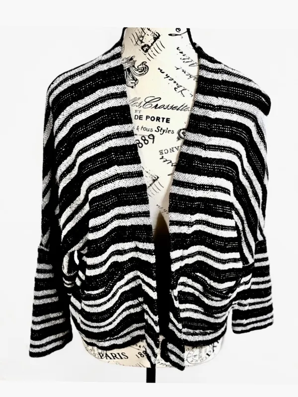 💥Madewell Upbeat Striped Open Front Cocoon Cardigan Sweater XS/S💛 - Image 3