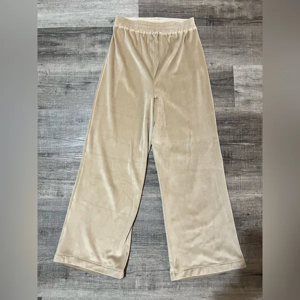 SKIMS Velour Wide Leg Pants in Honey - Image 3