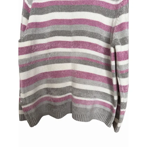 Alfred Dunner Acrylic Striped‎ Pullover Sweater Pink Women's Size Large - Image 6