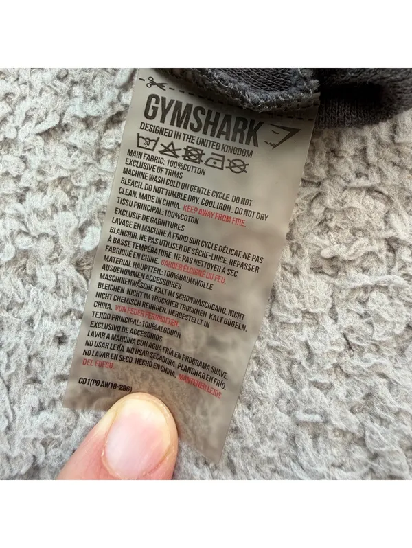Gymshark Shark Fitness Cropped Long Sleeve Henley Top Gray Women's Small Y2K - Image 6