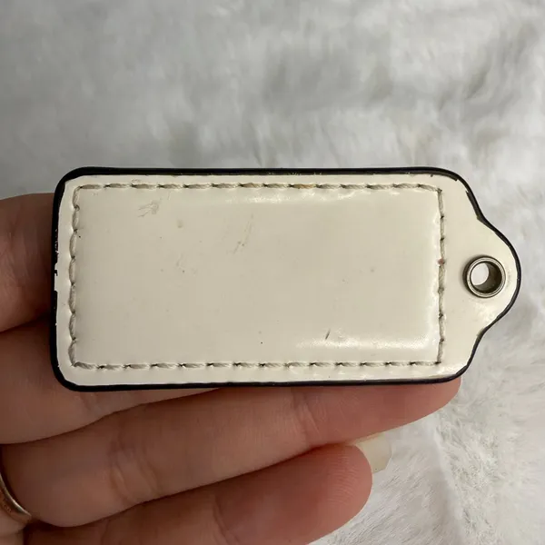 2" COACH Cream Fob Bag Charm Hang tag Hangtag - Image 2