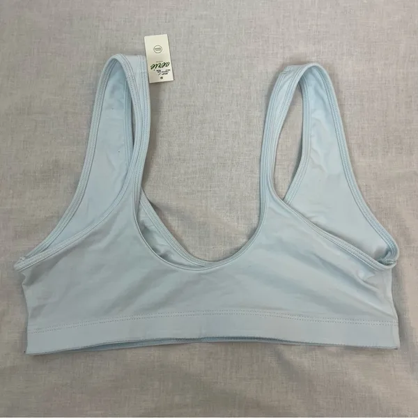 NWT Aerie Baby Blue Cotton Scoop Bralette M - Image 2