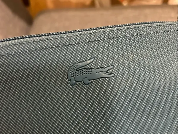 Lacoste Zip Pouch in Slate Gray-Blue - Image 3