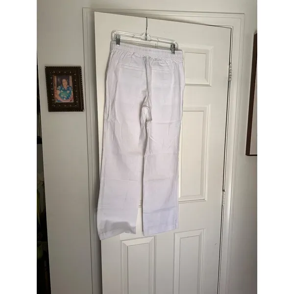 Chelsea & Theodore Womens Linen Pants Color Cloud White Size Small New Sku 1028 - Image 13