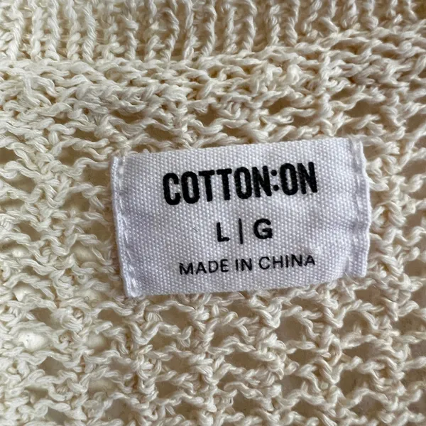 Cotton:On Crochet Bolero Top Sz‎ Large Beige Vacation Beach Summer - Image 3