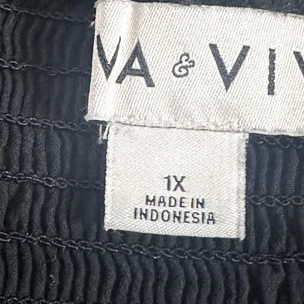 Ava & Viv Black Embroidered Cotton Tiered Maxi Dress Size 1X - Image 7