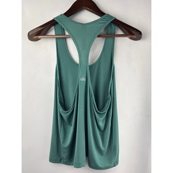 Women’s Alo Medium Grayish Green Racerback Sports Tank - Image 3