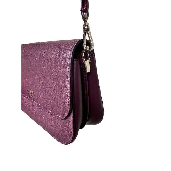 Kate‎ Spade Buddie Glitter Striped Leather Medium Pink Shoulder Bag - Image 7