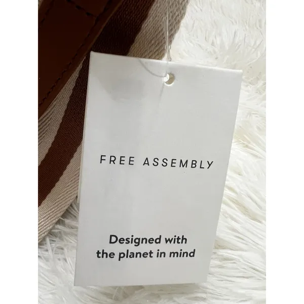 Free Assembly Canvas Crossbody Bag Cream Brown Two Straps NWT FA261121-CVS - Image 3