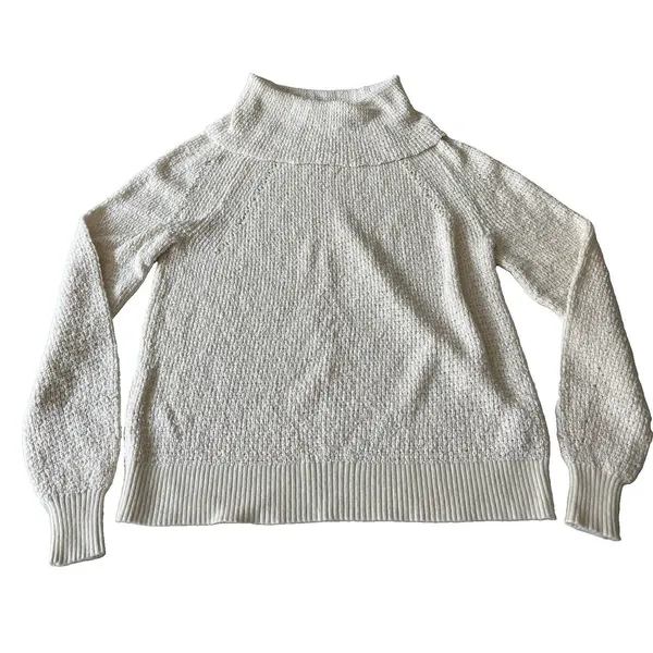 Free People Cream Ivory By Your Side Cowl Neck Sweater Oversized Women’s Large - Image 3