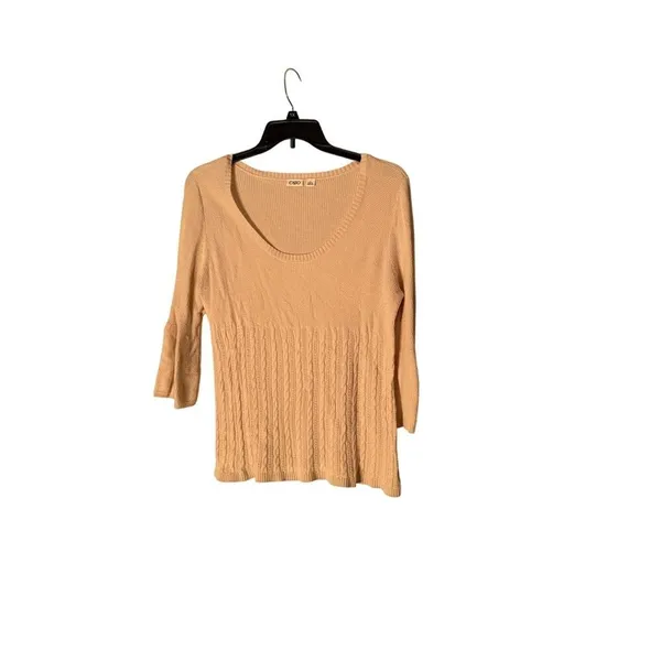 Cato's‎ Cream Crochet Baby Doll Sweater Women's Size Large - Image 4