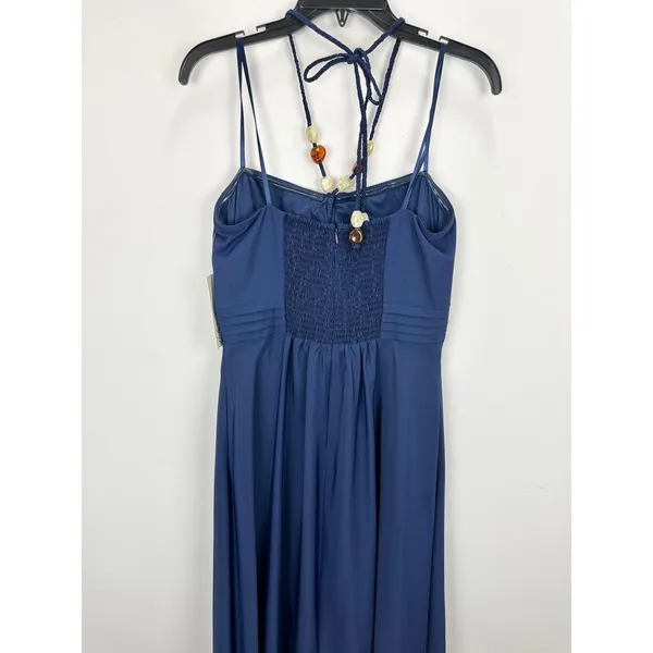 Eliza J Maxi Dress Navy Halter Pleated Embellished Formal Cocktail US 10 NWT - Image 11