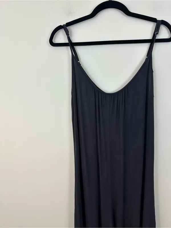 Z Supply Dark Gray Swingy Wide Leg Jumpsuit Spaghetti Strap Size Medium - Image 3