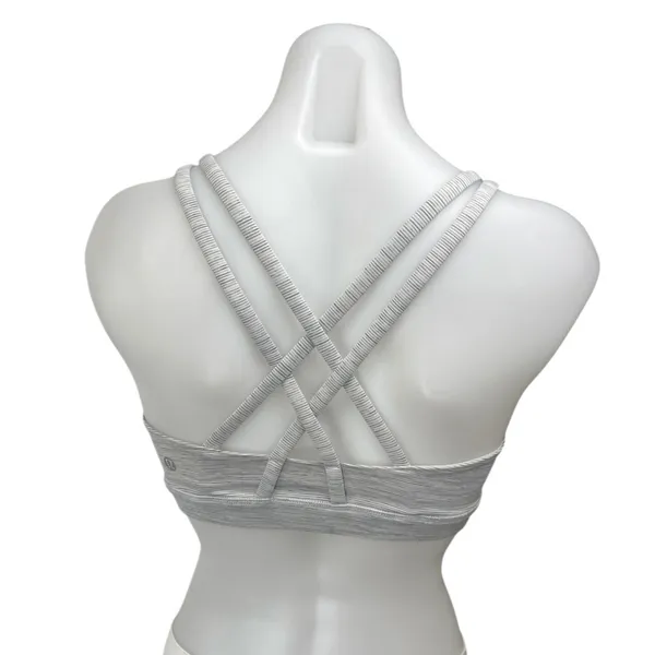 Lululemon Gray Strappy Cross Back Sleeveless Yoga Athletic Sports Bra Crop Top 2 - Image 2