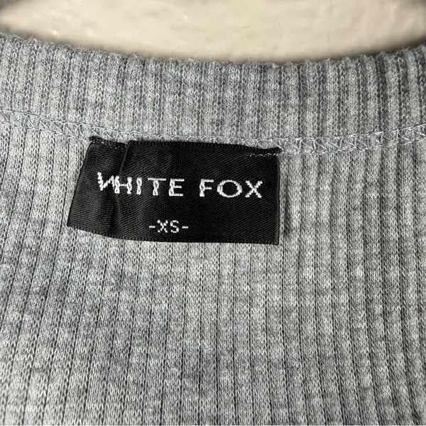 White Fox Boutique Gray Ribbed square neck Top SZ:XS - Image 4