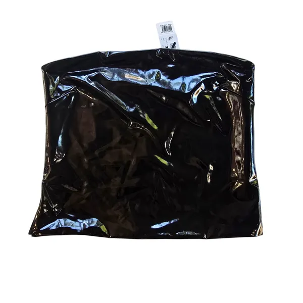 Naked Wardrobe NWT Womens Black Vinyl Tube Top‎ Strapless Zip Back NW-T3406-VL M - Image 2
